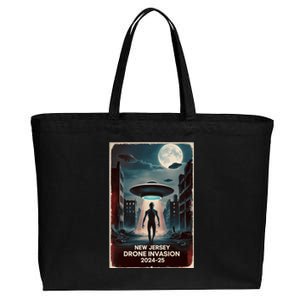 Drones New Jersey Ufo Uap Alien Invasion Cotton Canvas Jumbo Tote