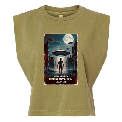Drones New Jersey Ufo Uap Alien Invasion Garment-Dyed Women's Muscle Tee
