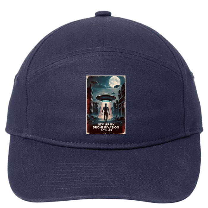 Drones New Jersey Ufo Uap Alien Invasion 7-Panel Snapback Hat