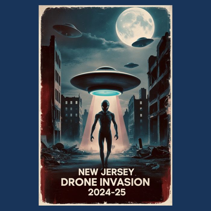 Drones New Jersey Ufo Uap Alien Invasion 7-Panel Snapback Hat