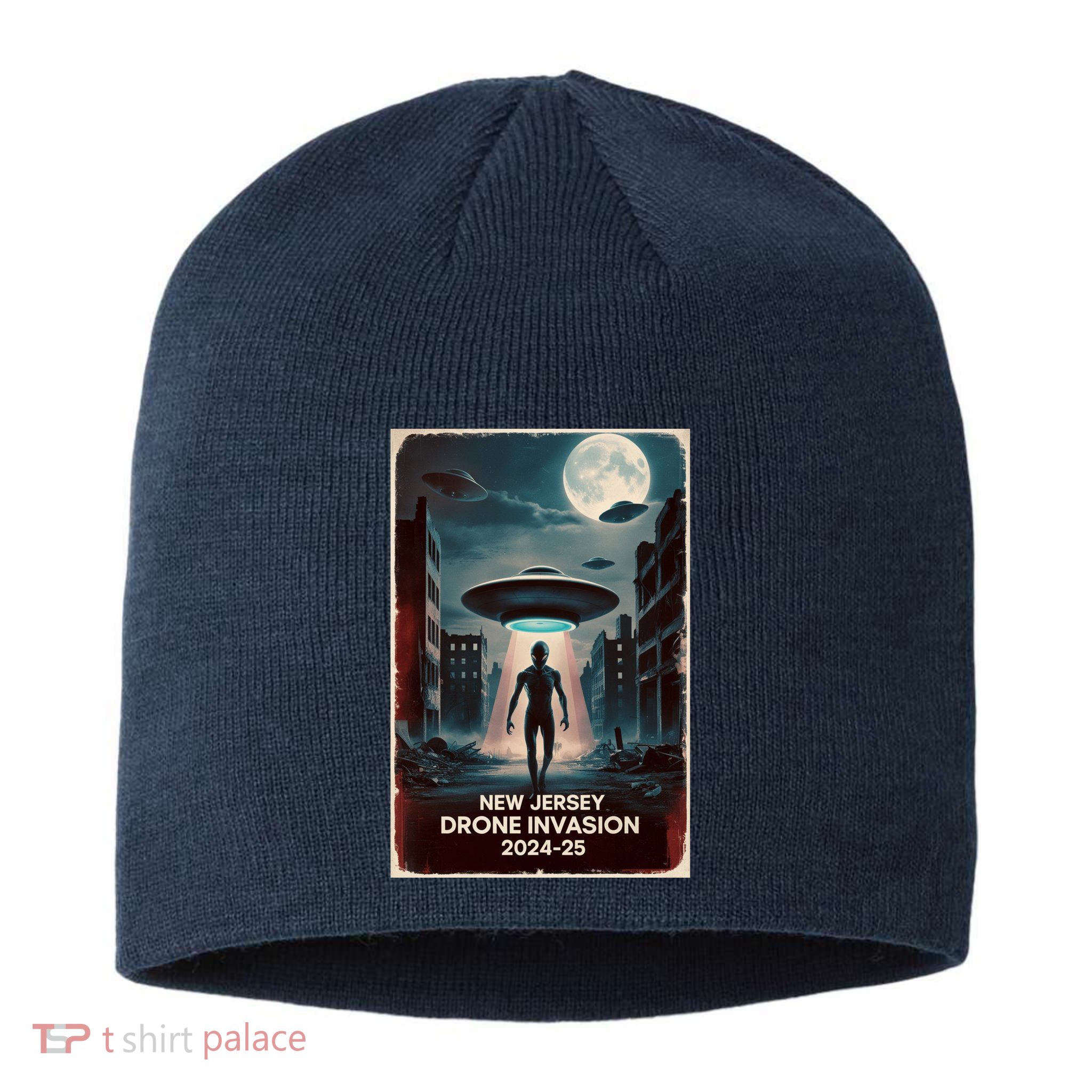 Drones New Jersey Ufo Uap Alien Invasion Sustainable Beanie