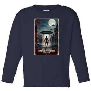 Drones New Jersey Ufo Uap Alien Invasion Toddler Long Sleeve Shirt