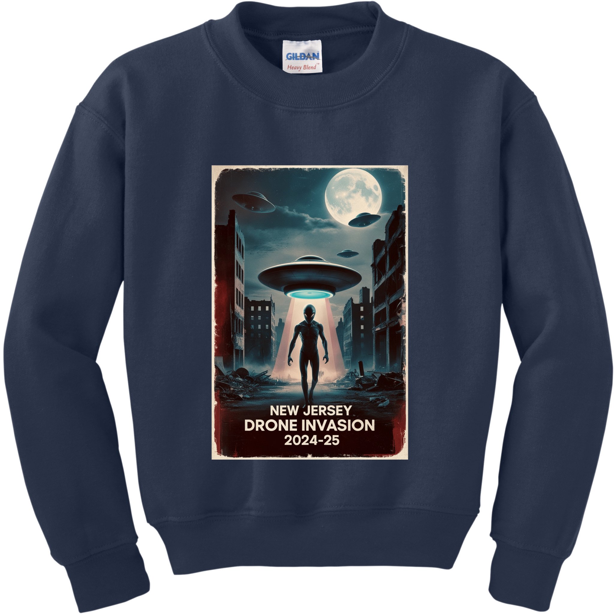 Drones New Jersey Ufo Uap Alien Invasion Kids Sweatshirt