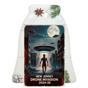 Drones New Jersey Ufo Uap Alien Invasion Ceramic Bell Ornament