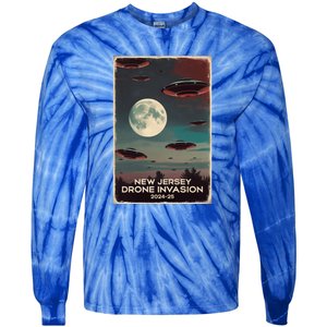 Drones New Jersey Ufo Uap Alien Invasion Tie-Dye Long Sleeve Shirt