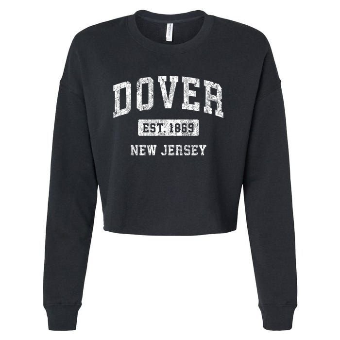 Dover New Jersey Nj Vintage Sports Established Cropped Pullover Crew