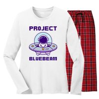 Drones New Jersey Ufo Uap Alien Invasion Project Bluebeam Women's Long Sleeve Flannel Pajama Set 