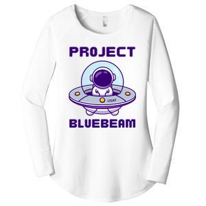 Drones New Jersey Ufo Uap Alien Invasion Project Bluebeam Women's Perfect Tri Tunic Long Sleeve Shirt