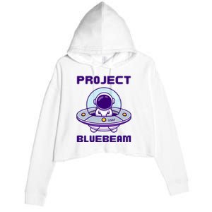 Drones New Jersey Ufo Uap Alien Invasion Project Bluebeam Crop Fleece Hoodie