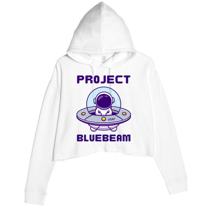 Drones New Jersey Ufo Uap Alien Invasion Project Bluebeam Crop Fleece Hoodie