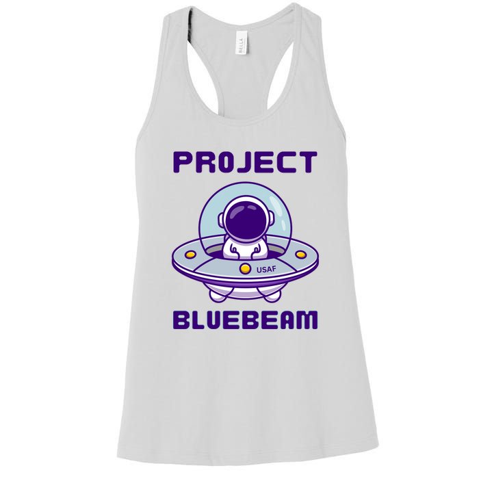 Drones New Jersey Ufo Uap Alien Invasion Project Bluebeam Women's Racerback Tank