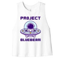 Drones New Jersey Ufo Uap Alien Invasion Project Bluebeam Women's Racerback Cropped Tank