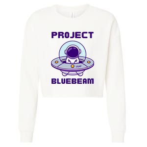 Drones New Jersey Ufo Uap Alien Invasion Project Bluebeam Cropped Pullover Crew