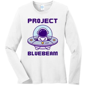 Drones New Jersey Ufo Uap Alien Invasion Project Bluebeam Ladies Long Sleeve Shirt