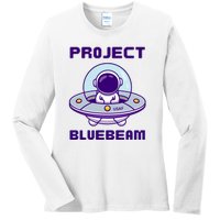 Drones New Jersey Ufo Uap Alien Invasion Project Bluebeam Ladies Long Sleeve Shirt