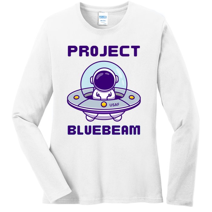 Drones New Jersey Ufo Uap Alien Invasion Project Bluebeam Ladies Long Sleeve Shirt