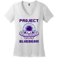 Drones New Jersey Ufo Uap Alien Invasion Project Bluebeam Women's V-Neck T-Shirt