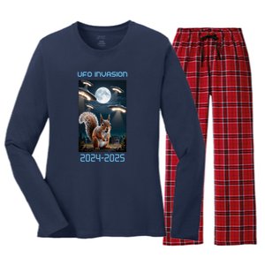 Drones New Jersey Ufo Uap Women's Long Sleeve Flannel Pajama Set 