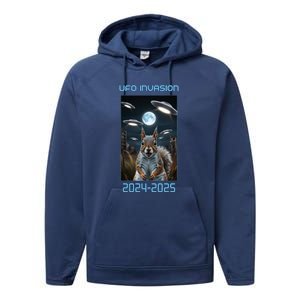 Drones New Jersey Ufo Uap Performance Fleece Hoodie