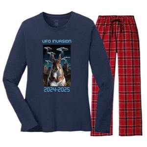 Drones New Jersey Ufo Uap Women's Long Sleeve Flannel Pajama Set 