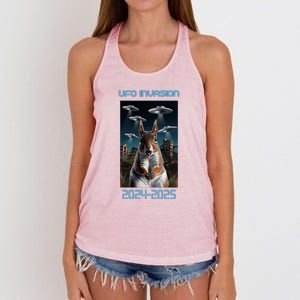 Drones New Jersey Ufo Uap Women's Knotted Racerback Tank