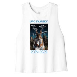 Drones New Jersey Ufo Uap Women's Racerback Cropped Tank