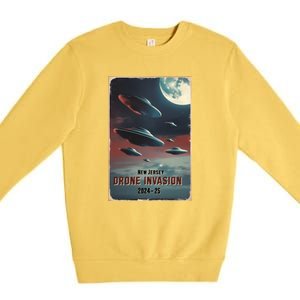 Drones New Jersey Ufo Uap Alien Invasion Premium Crewneck Sweatshirt