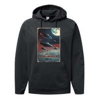 Drones New Jersey Ufo Uap Alien Invasion Performance Fleece Hoodie