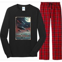 Drones New Jersey Ufo Uap Alien Invasion Long Sleeve Pajama Set