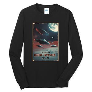 Drones New Jersey Ufo Uap Alien Invasion Tall Long Sleeve T-Shirt