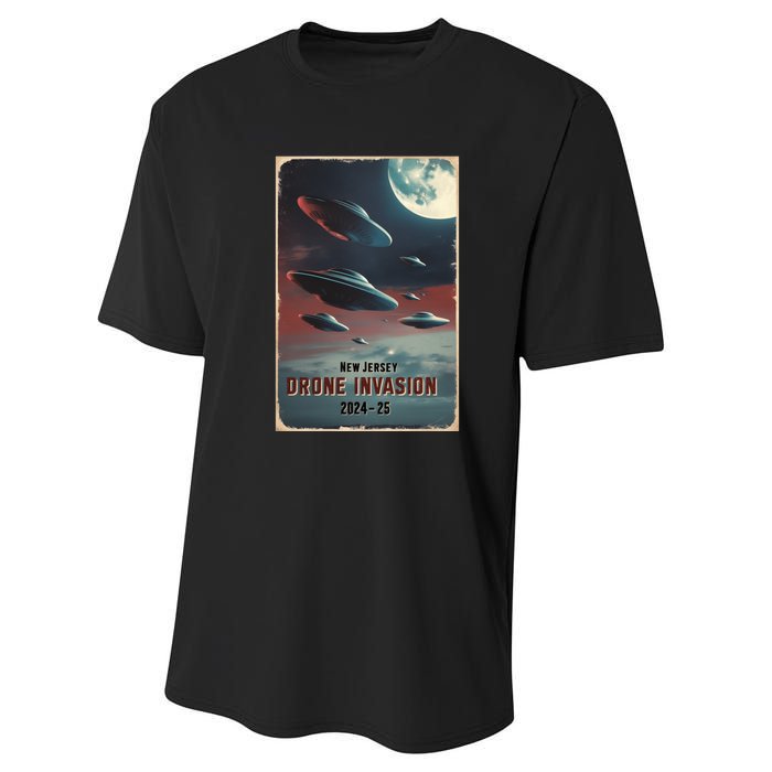 Drones New Jersey Ufo Uap Alien Invasion Performance Sprint T-Shirt