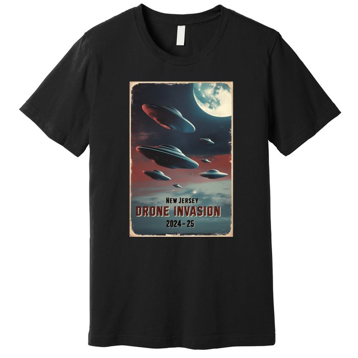 Drones New Jersey Ufo Uap Alien Invasion Premium T-Shirt