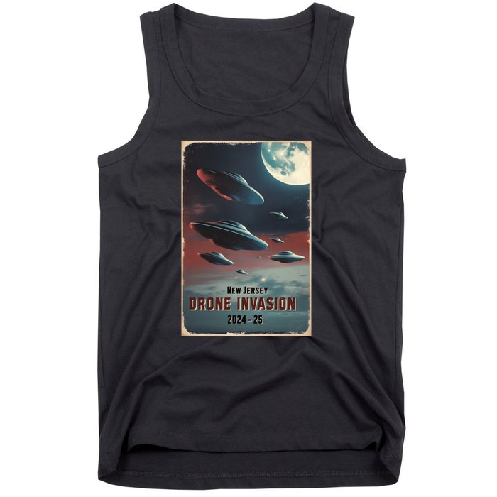 Drones New Jersey Ufo Uap Alien Invasion Tank Top