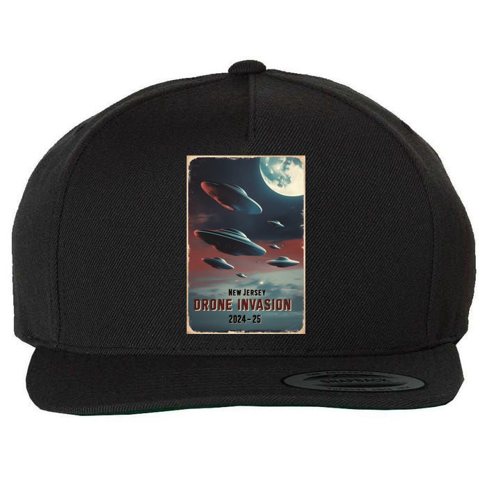 Drones New Jersey Ufo Uap Alien Invasion Wool Snapback Cap