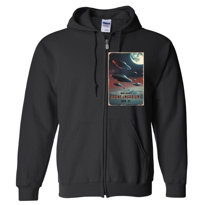 Drones New Jersey Ufo Uap Alien Invasion Full Zip Hoodie