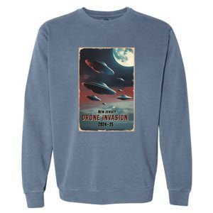 Drones New Jersey Ufo Uap Alien Invasion Garment-Dyed Sweatshirt