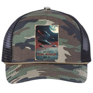 Drones New Jersey Ufo Uap Alien Invasion Retro Rope Trucker Hat Cap