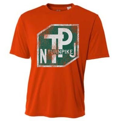 Distressed New Jersey Turnpike State Road Sign Cooling Performance Crew T-Shirt