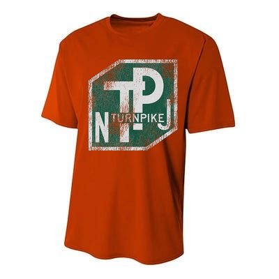 Distressed New Jersey Turnpike State Road Sign Performance Sprint T-Shirt