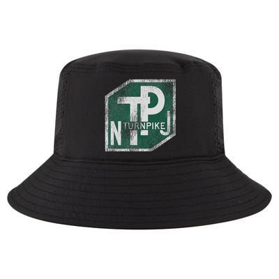 Distressed New Jersey Turnpike State Road Sign Cool Comfort Performance Bucket Hat