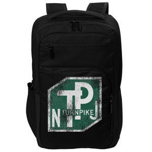 Distressed New Jersey Turnpike State Road Sign Impact Tech Backpack