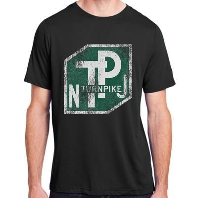 Distressed New Jersey Turnpike State Road Sign Adult ChromaSoft Performance T-Shirt