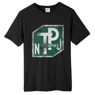 Distressed New Jersey Turnpike State Road Sign Tall Fusion ChromaSoft Performance T-Shirt