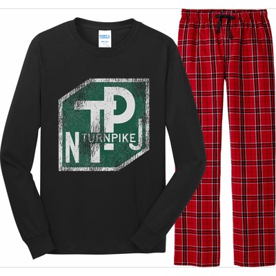 Distressed New Jersey Turnpike State Road Sign Long Sleeve Pajama Set