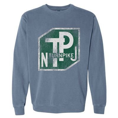 Distressed New Jersey Turnpike State Road Sign Garment-Dyed Sweatshirt