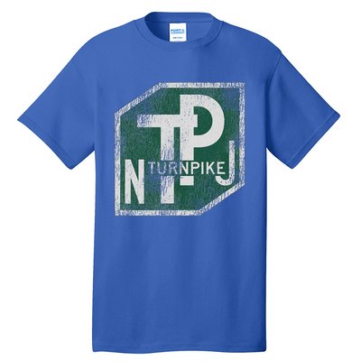 Distressed New Jersey Turnpike State Road Sign Tall T-Shirt