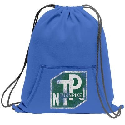 Distressed New Jersey Turnpike State Road Sign Sweatshirt Cinch Pack Bag