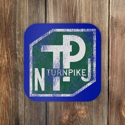 Distressed New Jersey Turnpike State Road Sign Coaster