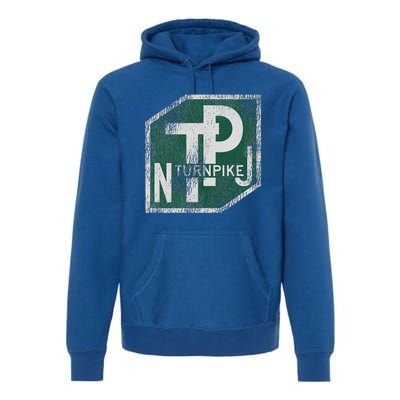 Distressed New Jersey Turnpike State Road Sign Premium Hoodie