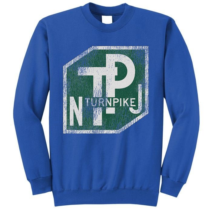 Distressed New Jersey Turnpike State Road Sign Tall Sweatshirt